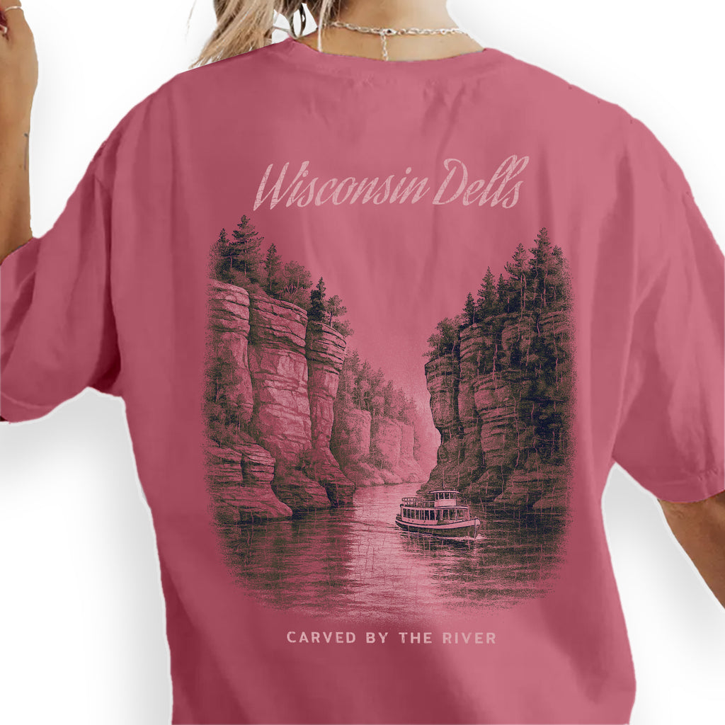 Wisconsin Dells T-Shirt Vintage River Canyon Tee | Wisconsin Travel Souvenir Shirt | Midwest Nature Graphic Carved by the River