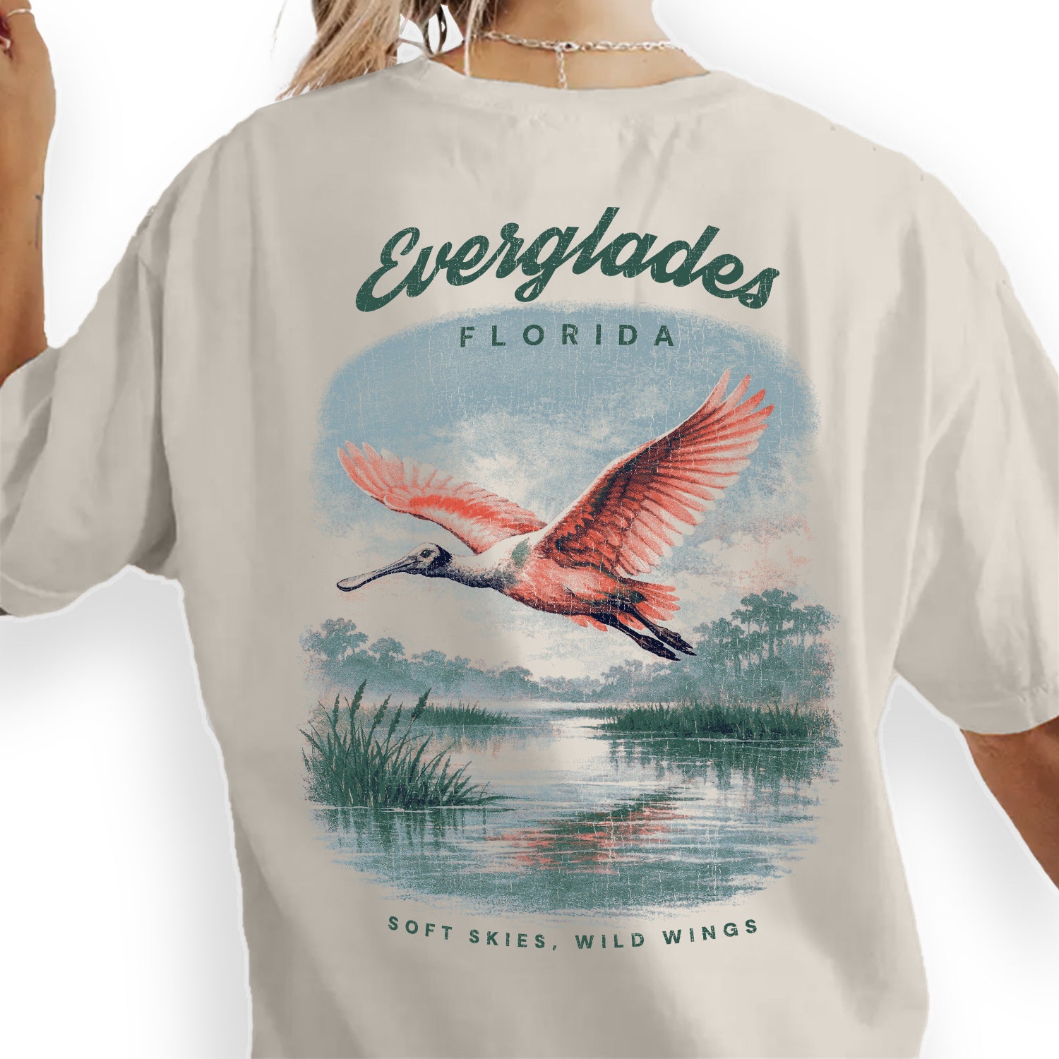 Everglades Florida T-Shirt Vintage Wildlife Bird Tee | Florida Travel Souvenir Shirt | National Park Nature Gift