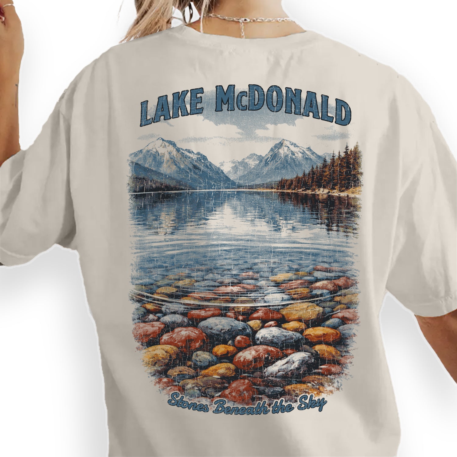 Lake McDonald Glacier National Park T-Shirt, Montana Travel Tee, Scenic Mountain Lake Shirt, Nature Lover Gift, Vintage Park Graphic