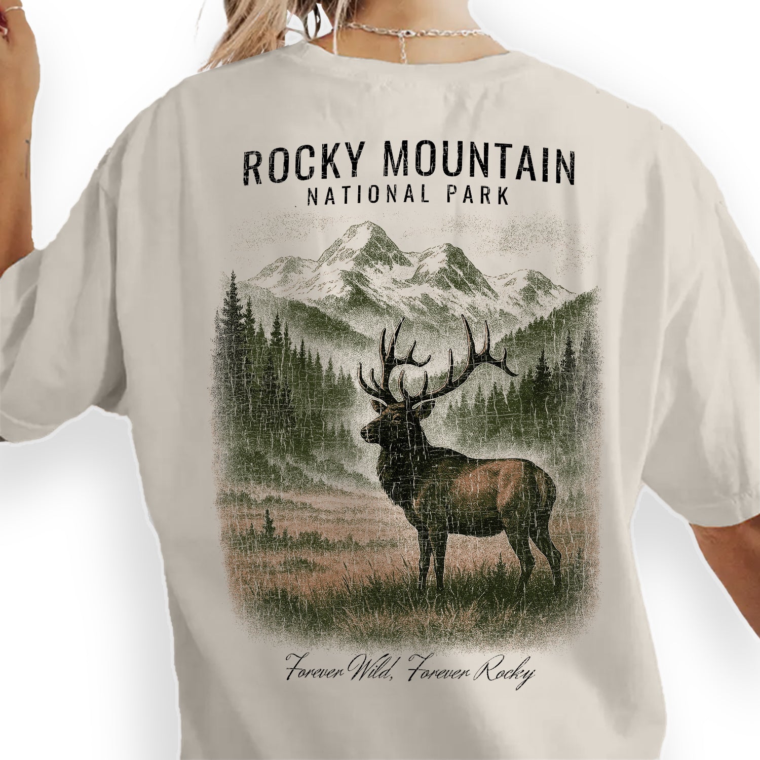 Rocky Mountain National Park T-Shirt Elk Wildlife Tee | Colorado Hiking Souvenir Shirt | Vintage Nature Graphic