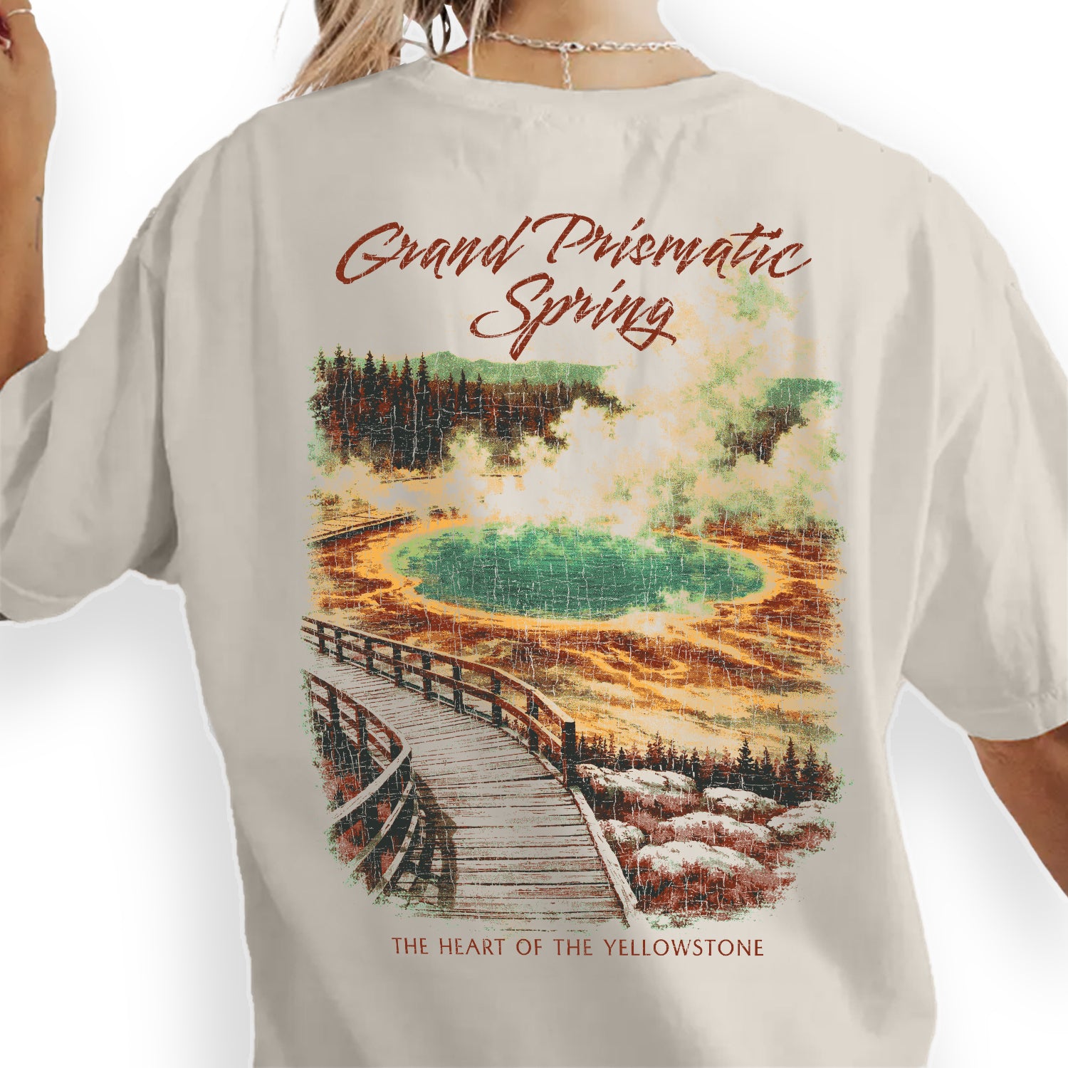 Grand Prismatic Spring Yellowstone T-Shirt, Wyoming Travel Tee, Colorful Hot Spring Graphic Shirt, National Park Souvenir Tee