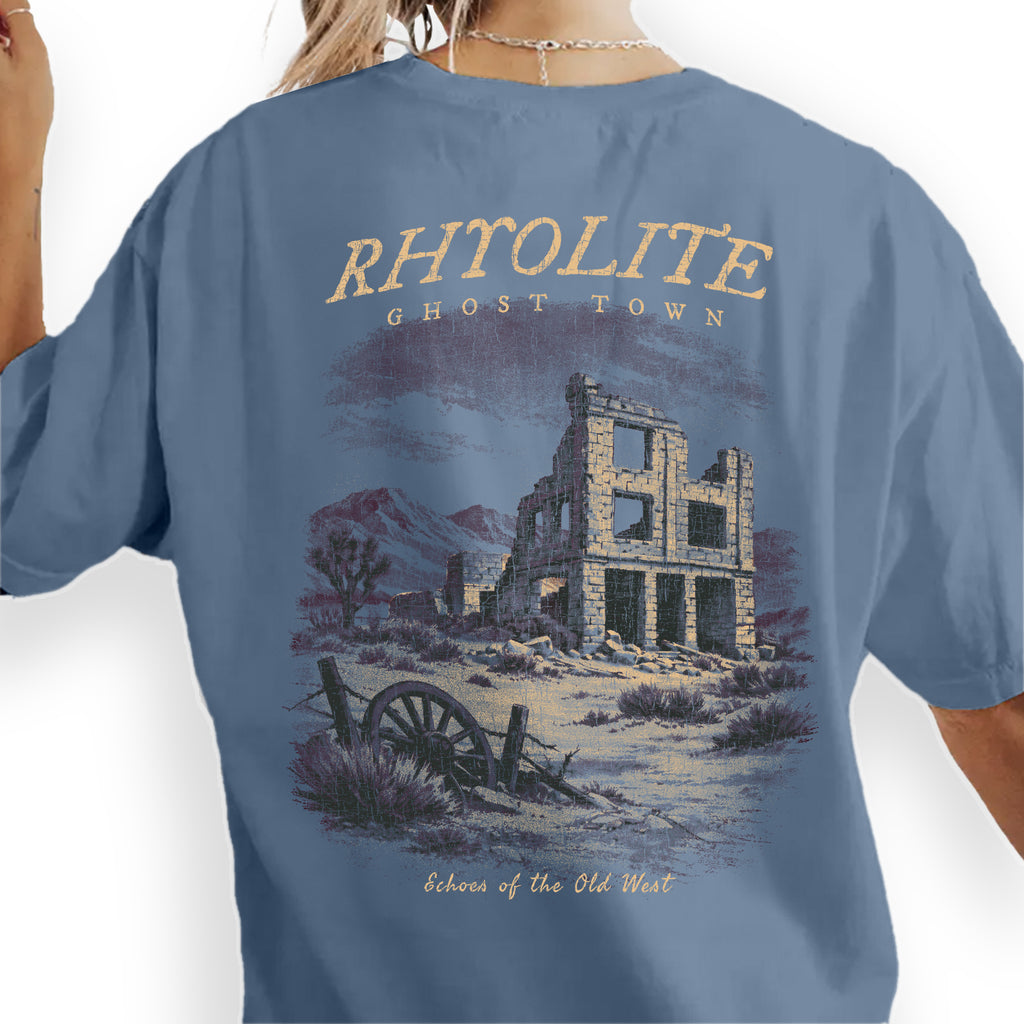 Rhyolite Nevada Ghost Town T-Shirt, Vintage Old West Desert Shirt, Rhyolite Ruins Graphic Tee, Nevada Travel Souvenir Tee