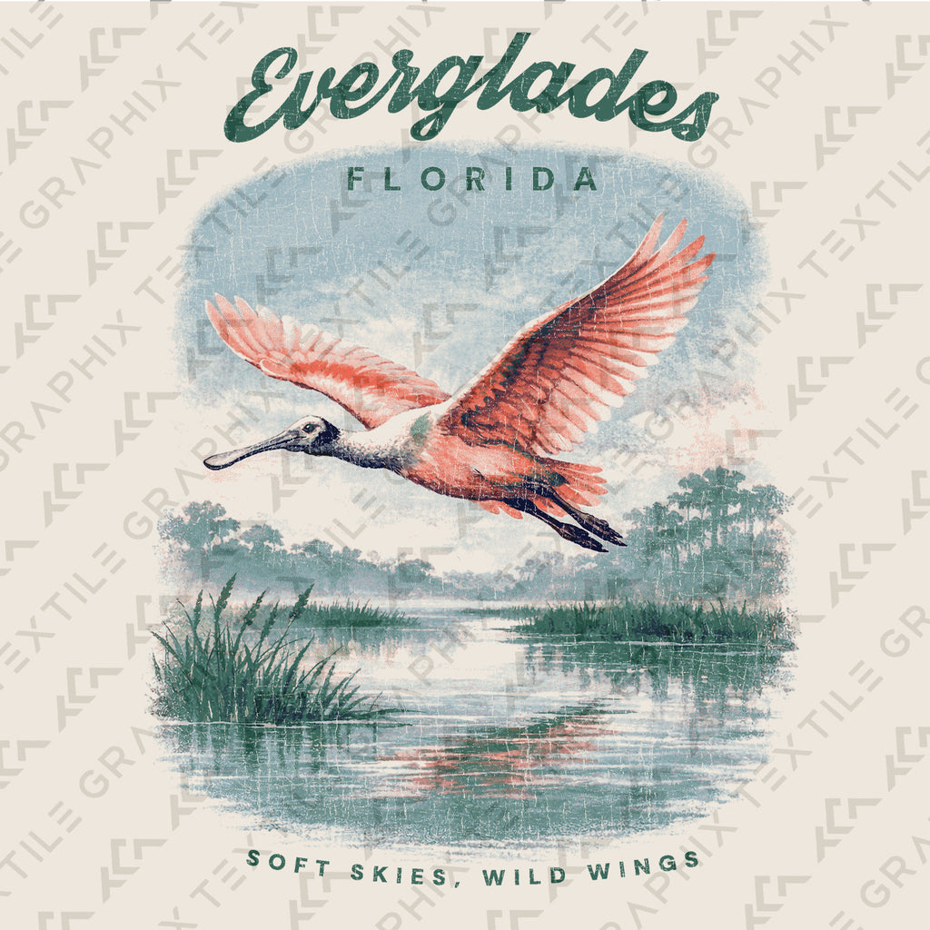 Everglades Florida T-Shirt Vintage Wildlife Bird Tee | Florida Travel Souvenir Shirt | National Park Nature Gift