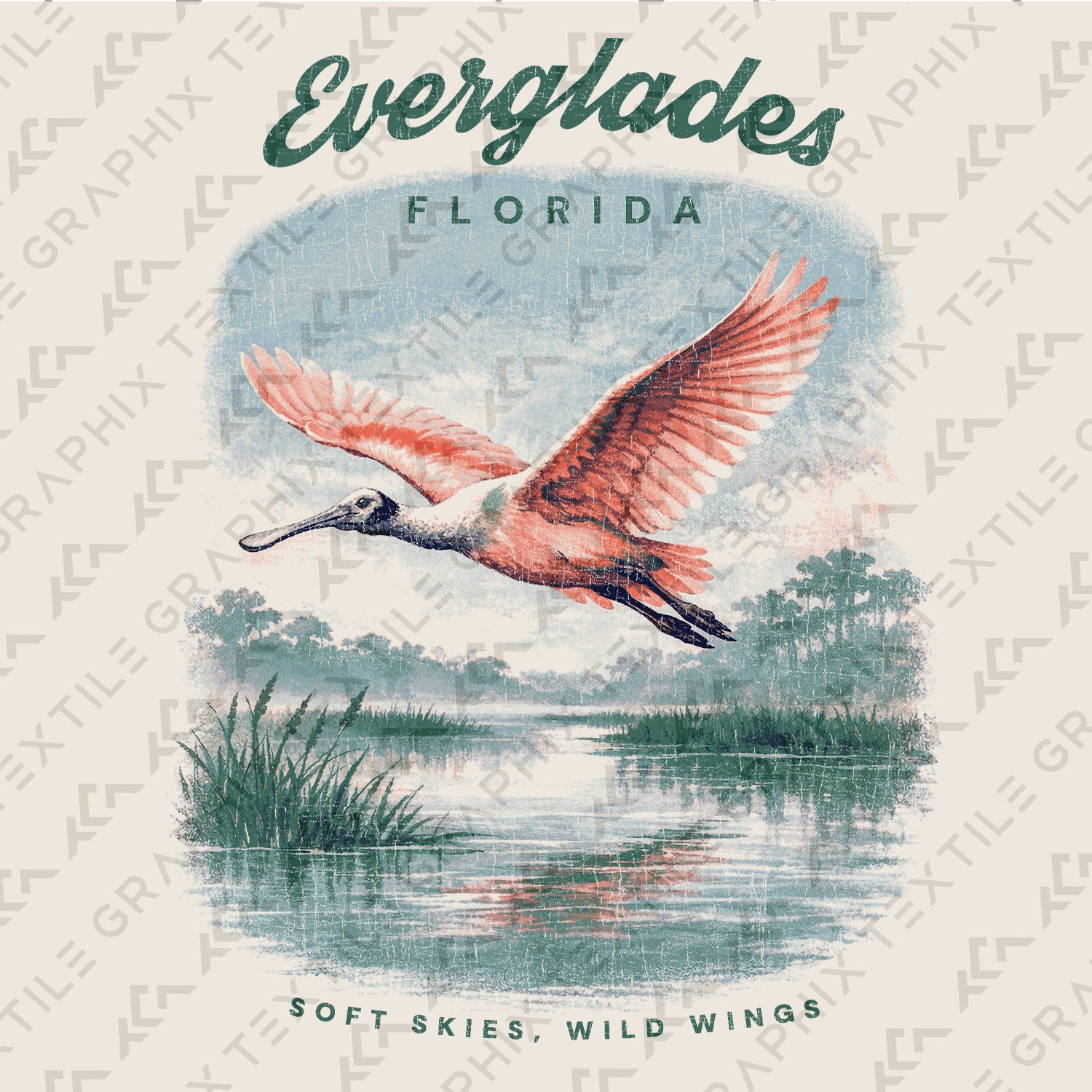 Everglades Florida T-Shirt Vintage Wildlife Bird Tee | Florida Travel Souvenir Shirt | National Park Nature Gift