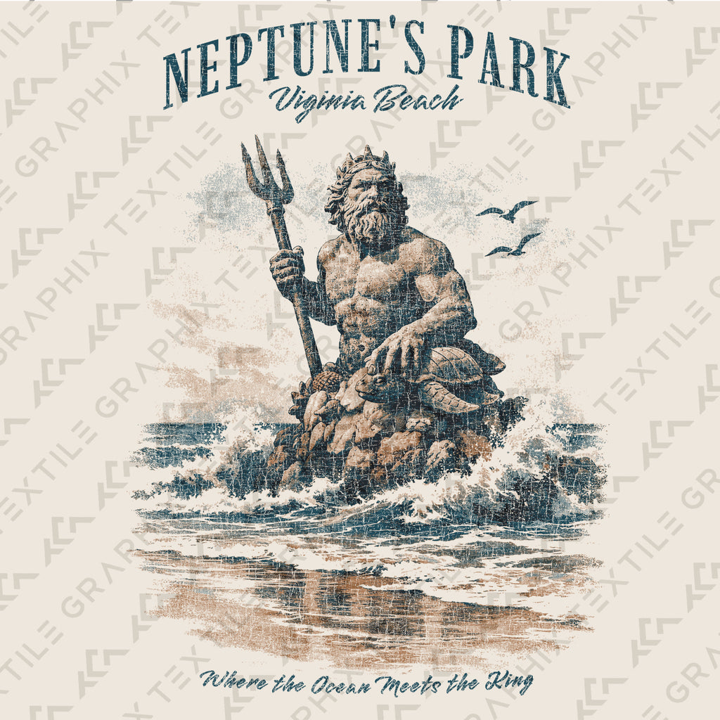 Neptune's Park Virginia Beach Shirt, King Neptune Statue Tee, Coastal Graphic T-Shirt, Nautical Beach Tee, Virginia Beach Gift