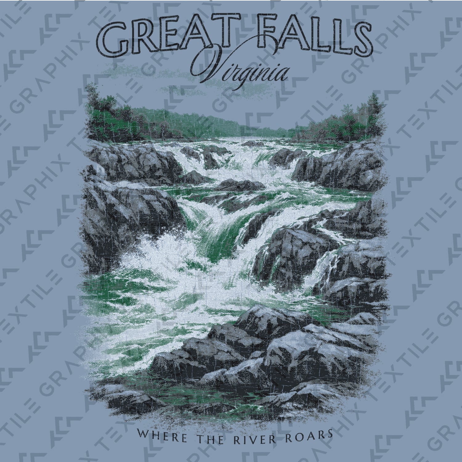 Great Falls Virginia Waterfall T-Shirt, Scenic Nature Travel Tee, Virginia Souvenir Shirt, Hiking Adventure Graphic Tee