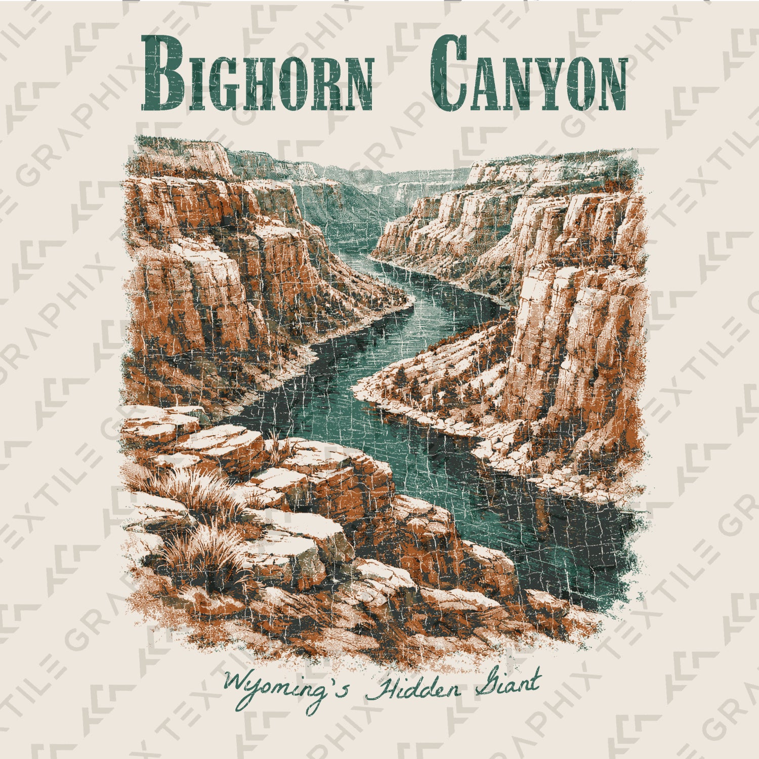 Bighorn Canyon Wyoming Shirt, Vintage Canyon River Tee, Nature Landscape Graphic, Travel Souvenir Hiking Outdoor T-Shirt
