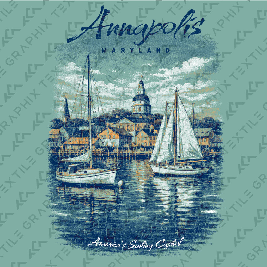 Annapolis Maryland Sailing Shirt, Nautical Boat Tee, Coastal Harbor Graphic, Vintage Travel T-Shirt, Sailing Capital Gift