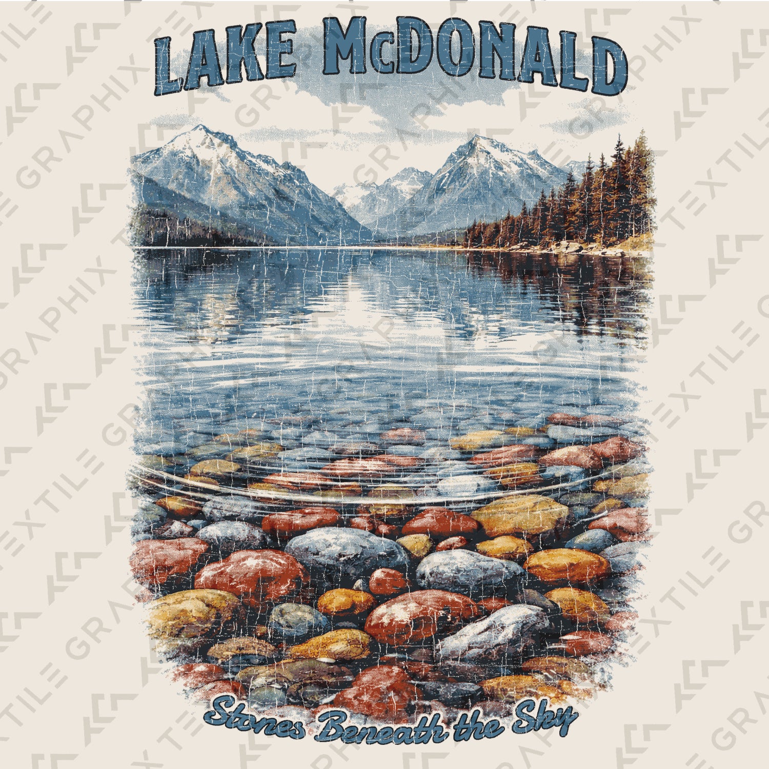 Lake McDonald Glacier National Park T-Shirt, Montana Travel Tee, Scenic Mountain Lake Shirt, Nature Lover Gift, Vintage Park Graphic