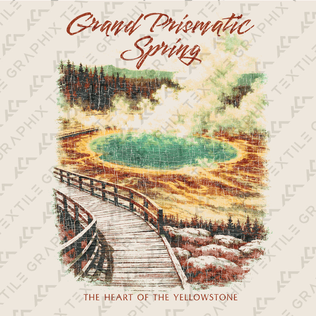 Grand Prismatic Spring Yellowstone T-Shirt, Wyoming Travel Tee, Colorful Hot Spring Graphic Shirt, National Park Souvenir Tee