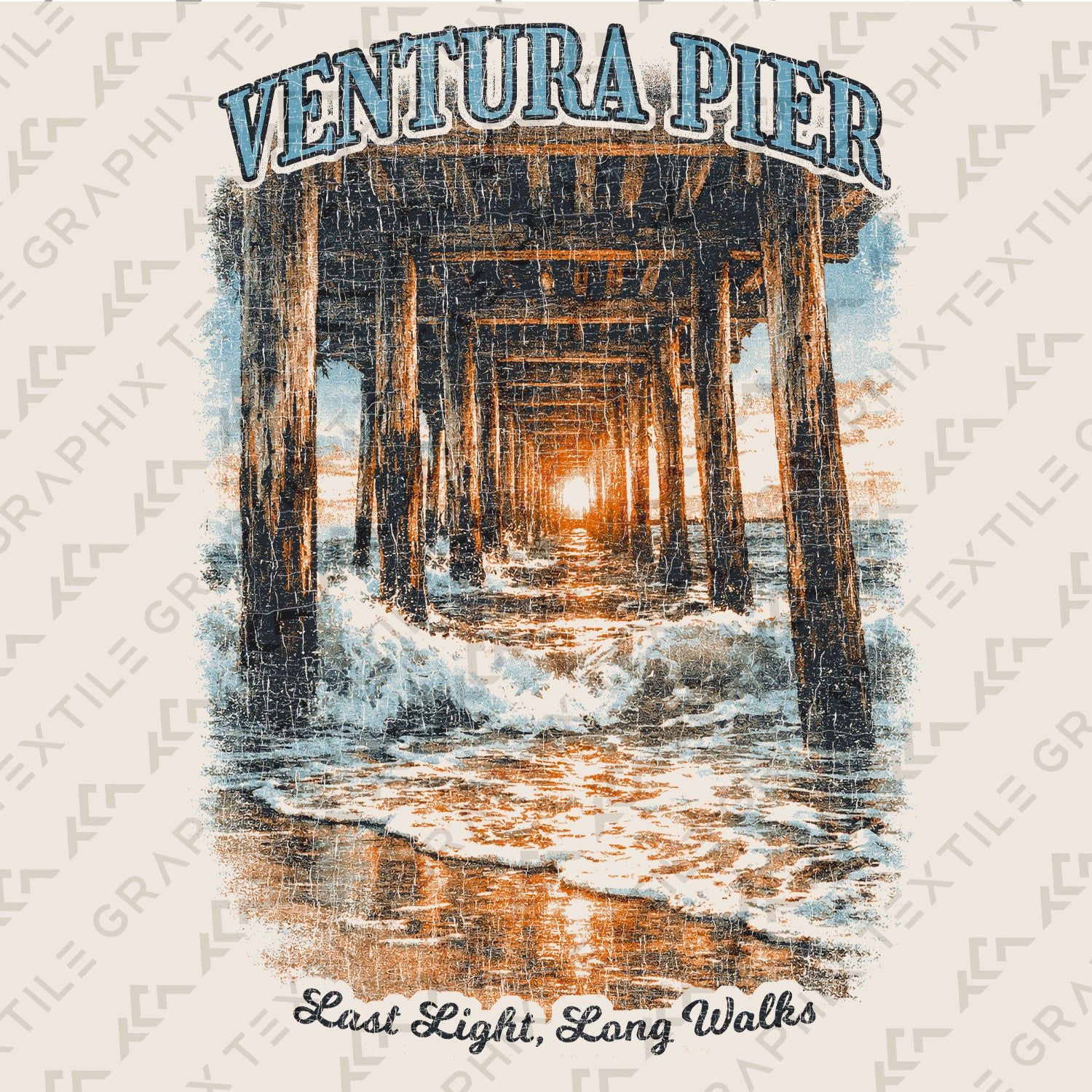 Ventura Pier Shirt California, Beach Sunset Tee, Coastal Ocean T-Shirt, Vintage Travel Graphic, Pier Waves Scenic Tee