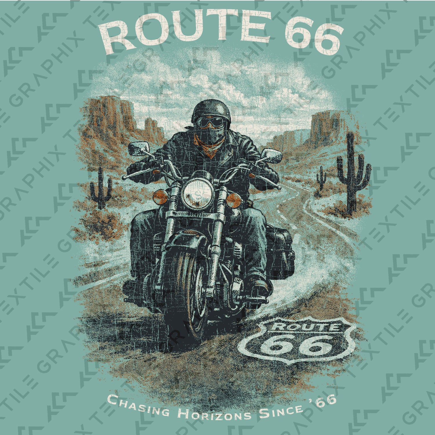 Route 66 Motorcycle T-Shirt, Vintage Biker Road Trip Tee, Retro Desert Highway Shirt, Route 66 Graphic Tee, Rider Gift