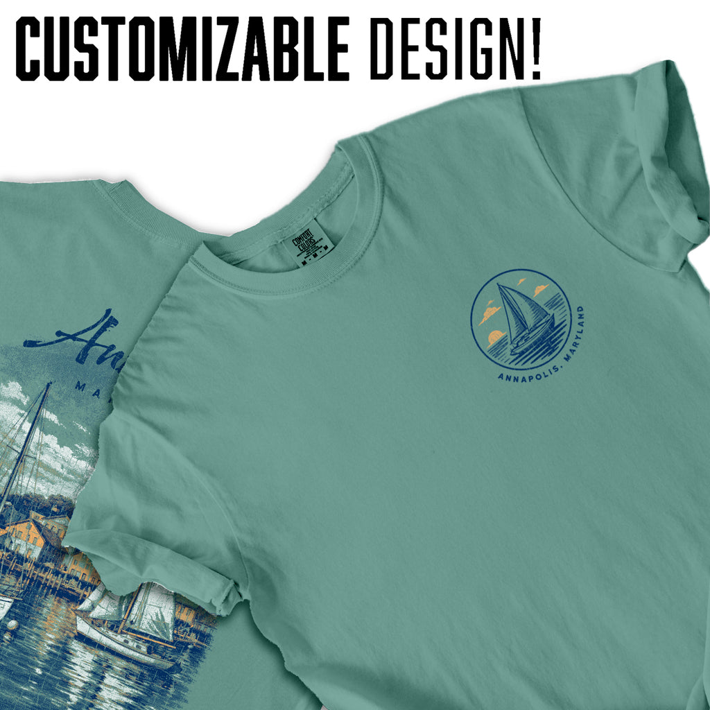 Annapolis Maryland Sailing Shirt, Nautical Boat Tee, Coastal Harbor Graphic, Vintage Travel T-Shirt, Sailing Capital Gift
