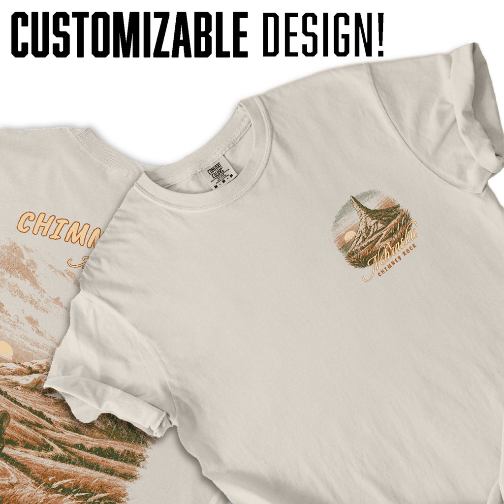 Chimney Rock Nebraska Shirt, Vintage Western Landscape Tee, Pioneer Horizon Travel Shirt, Oregon Trail Historic Landmark T-Shirt
