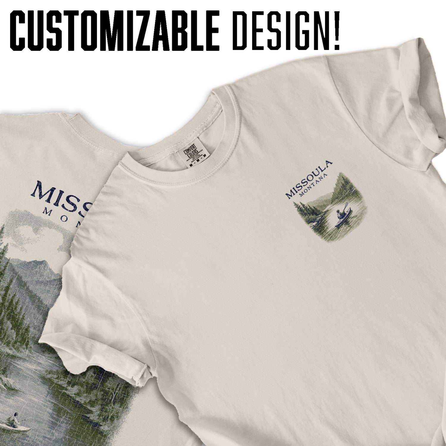 Missoula Montana T-Shirt Vintage River Kayak Tee | Montana Travel Souvenir Shirt | Scenic Mountain Nature Graphic