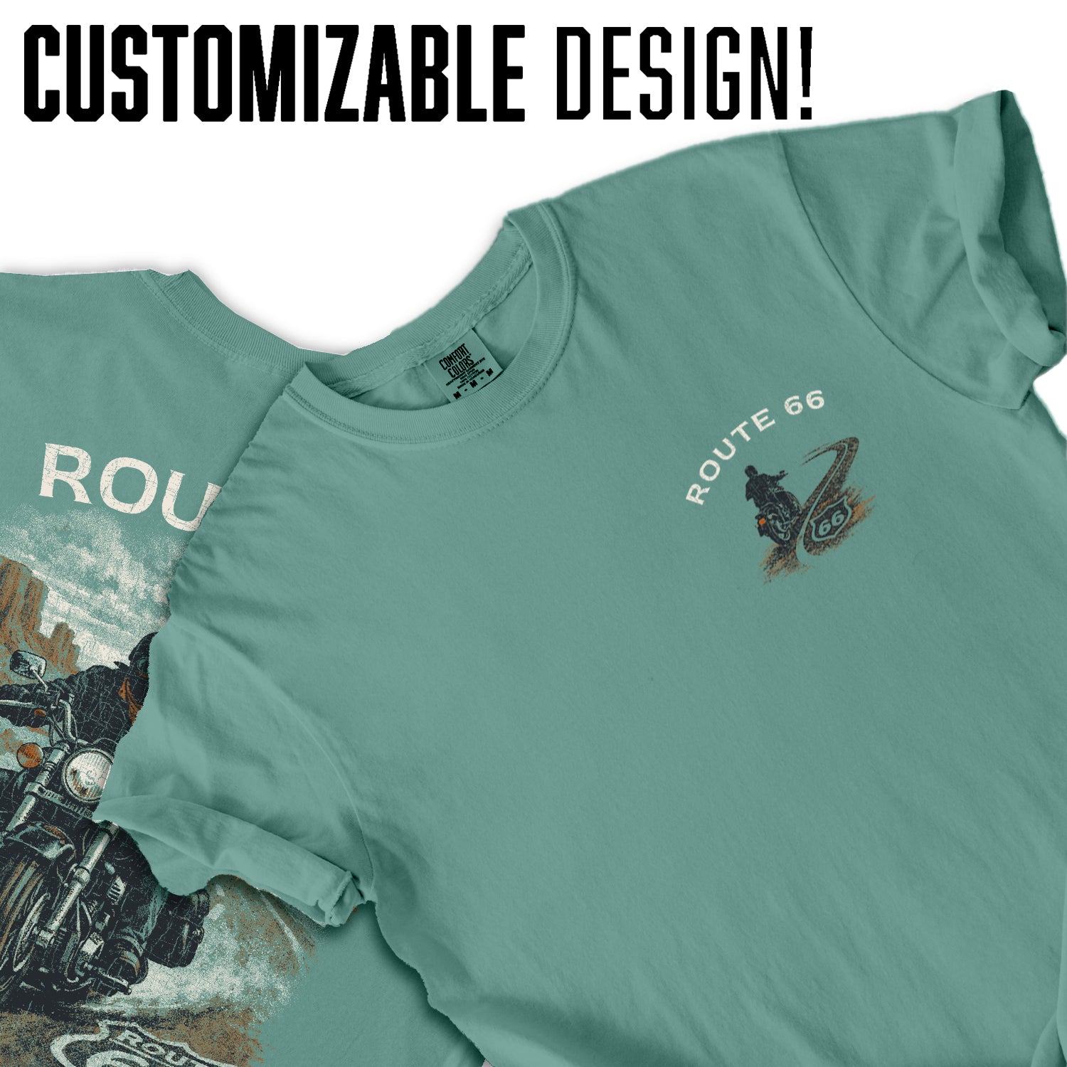 Route 66 Motorcycle T-Shirt, Vintage Biker Road Trip Tee, Retro Desert Highway Shirt, Route 66 Graphic Tee, Rider Gift