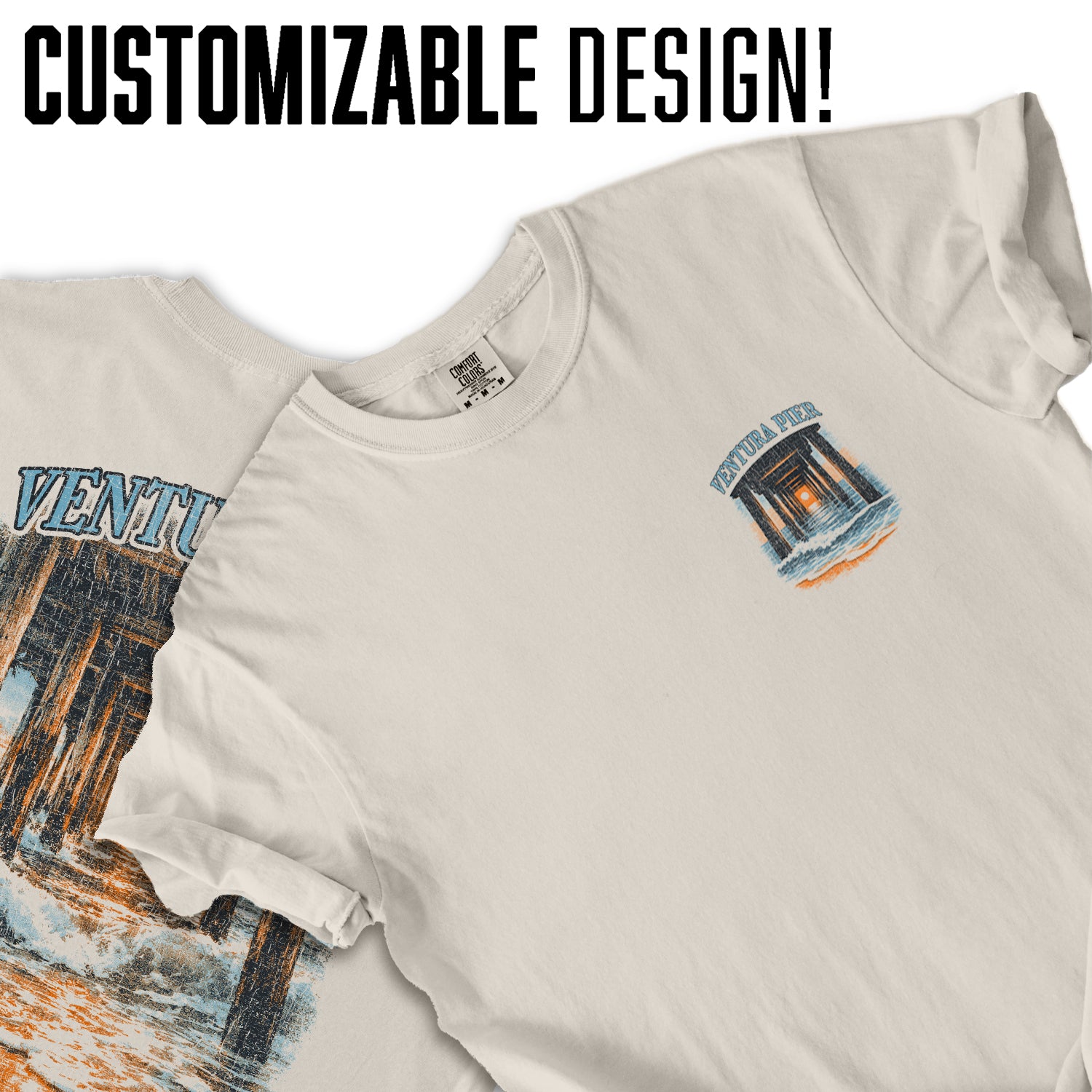 Ventura Pier Shirt California, Beach Sunset Tee, Coastal Ocean T-Shirt, Vintage Travel Graphic, Pier Waves Scenic Tee