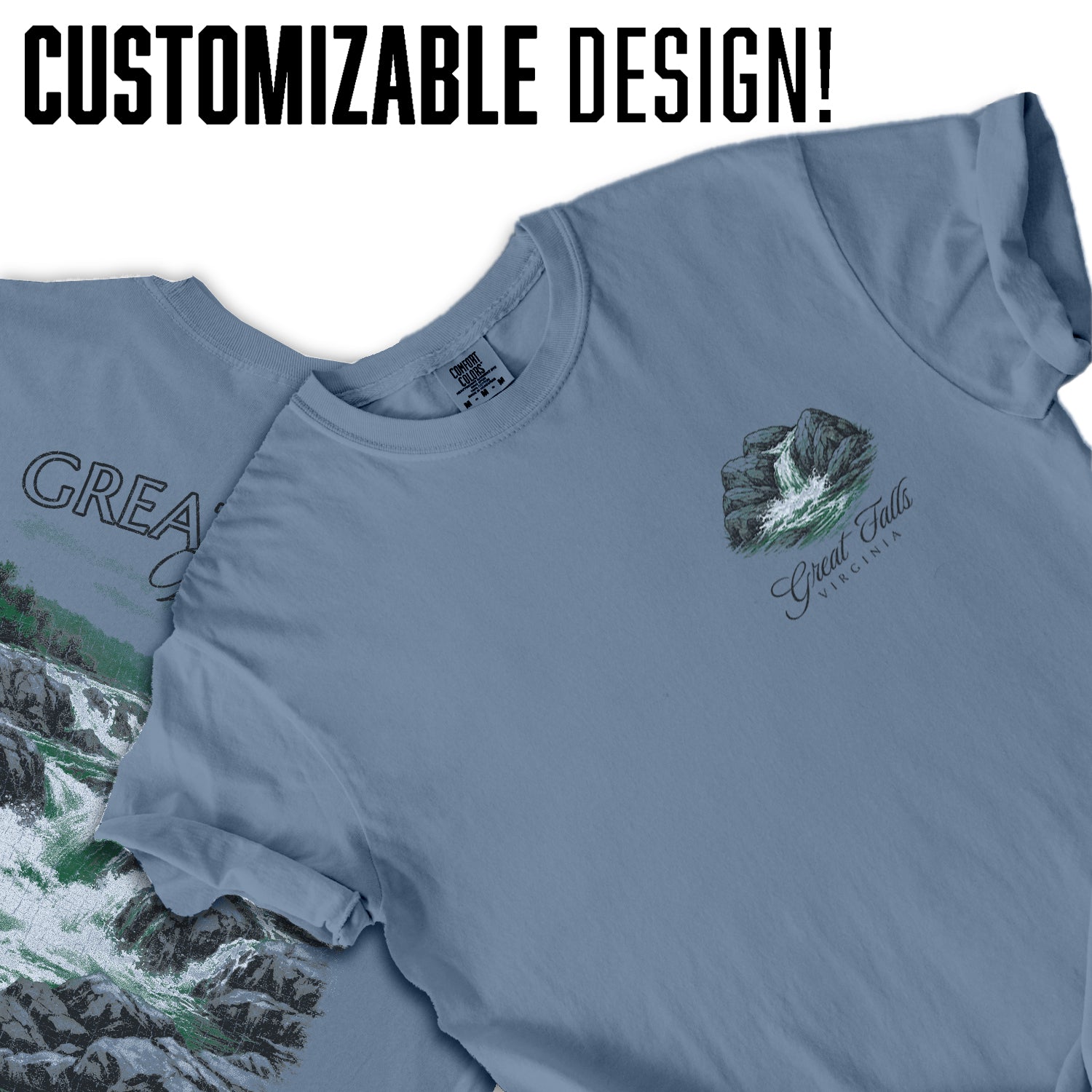 Great Falls Virginia Waterfall T-Shirt, Scenic Nature Travel Tee, Virginia Souvenir Shirt, Hiking Adventure Graphic Tee