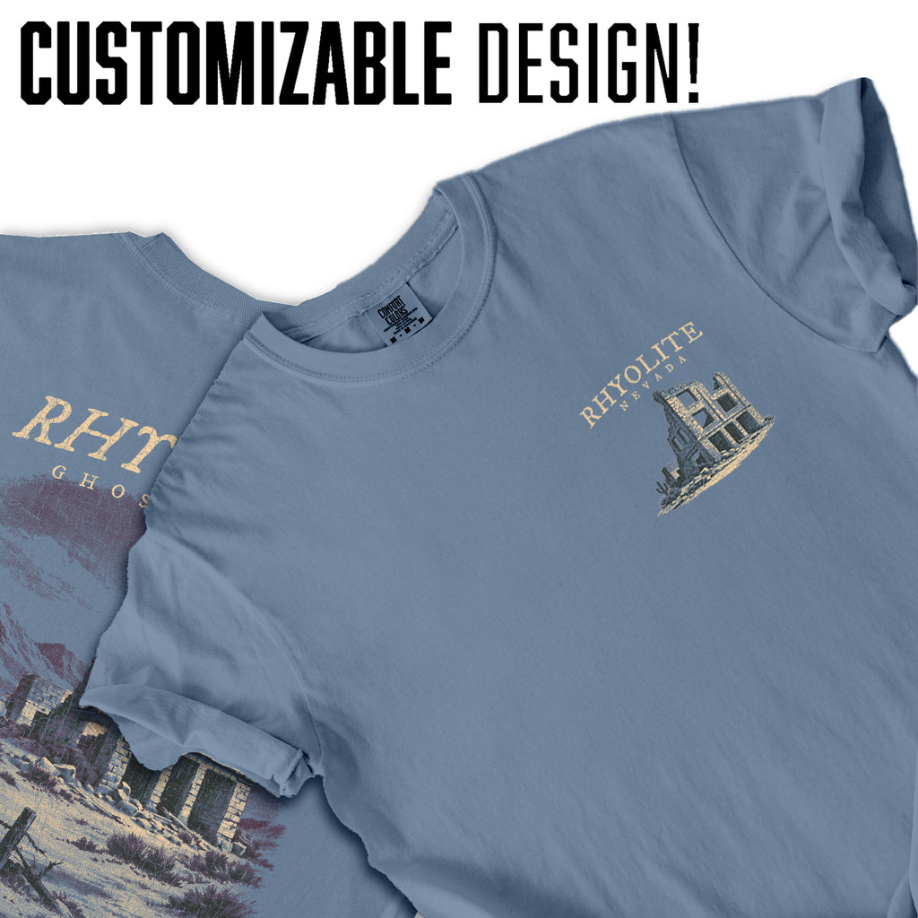Rhyolite Nevada Ghost Town T-Shirt, Vintage Old West Desert Shirt, Rhyolite Ruins Graphic Tee, Nevada Travel Souvenir Tee