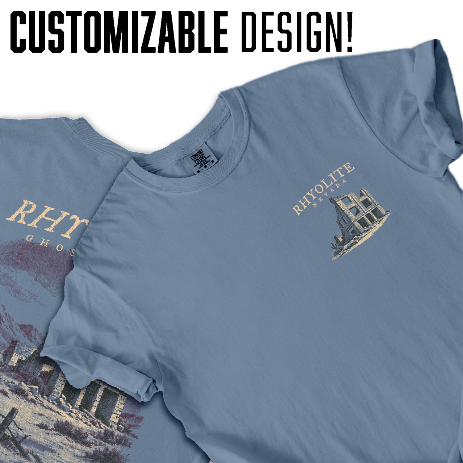 Rhyolite Nevada Ghost Town T-Shirt, Vintage Old West Desert Shirt, Rhyolite Ruins Graphic Tee, Nevada Travel Souvenir Tee