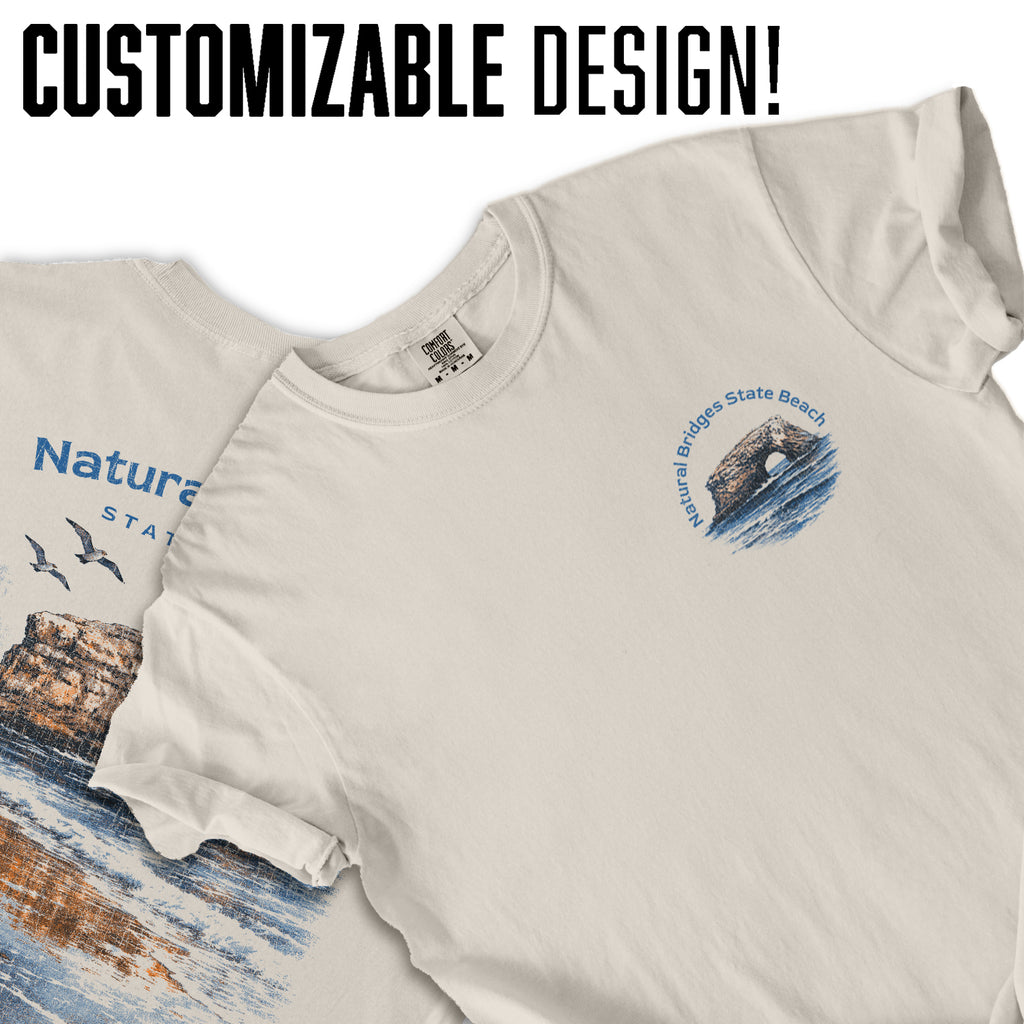 Natural Bridges State Beach Shirt, California Coastal Tee, Ocean Arch Rock T-Shirt, Vintage Beach Graphic Tee, Santa Cruz Gift