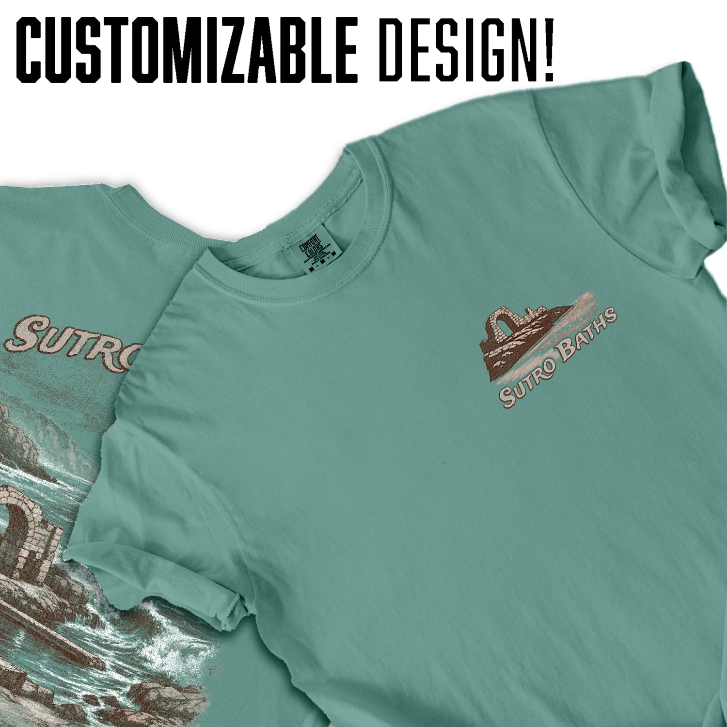 Sutro Baths Shirt San Francisco, Coastal Ruins Tee, Ocean Cliff T-Shirt, Vintage California Travel Graphic, Historic Beach Tee
