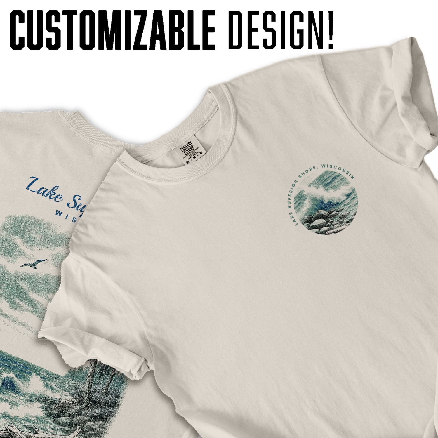 Lake Superior Shore Wisconsin T-Shirt Vintage Lake Tee | Great Lakes Travel Souvenir Shirt | Coastal Nature Graphic