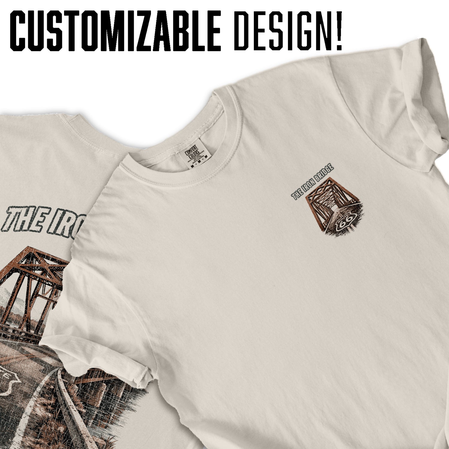 Route 66 Iron Bridge T-Shirt, Vintage Highway Bridge Tee, Mother Road Travel Shirt, Classic Road Trip Graphic Tee