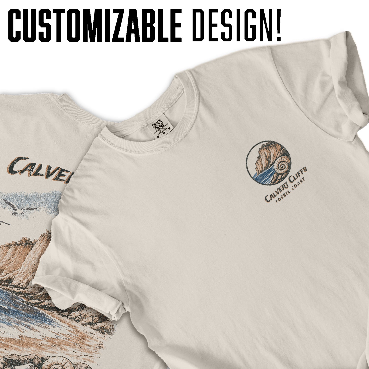 Calvert Cliffs Maryland Shirt, Fossil Coast Tee, Coastal Cliff Beach T-Shirt, Vintage Travel Graphic Tee, Chesapeake Bay Gift