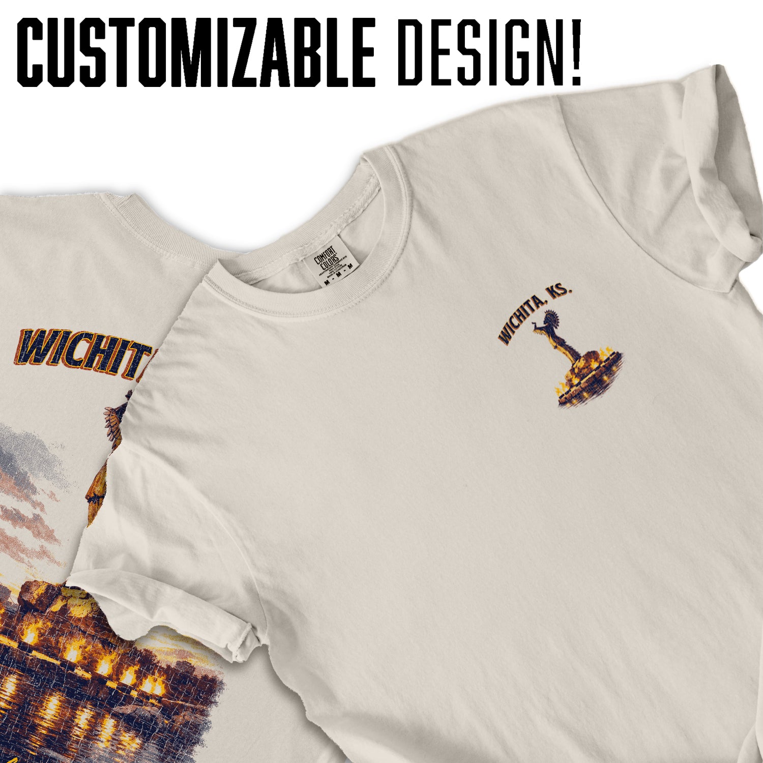 Wichita Kansas Keeper of the Plains T-Shirt, Wichita KS Travel Tee, Native American Statue Graphic Shirt, Kansas Souvenir