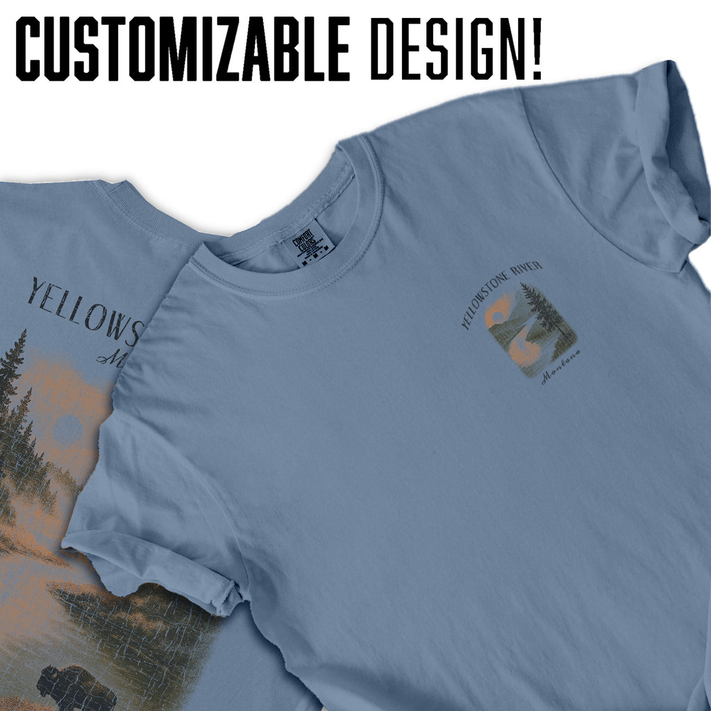 Yellowstone River Montana T-Shirt Vintage Western Landscape Tee | Montana Travel Souvenir Shirt | Rustic Nature Graphic Wild North
