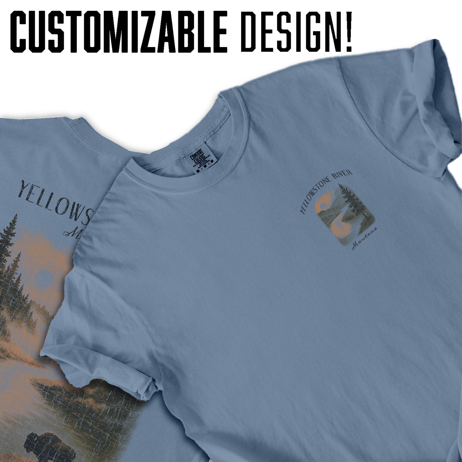 Yellowstone River Montana T-Shirt Vintage Western Landscape Tee | Montana Travel Souvenir Shirt | Rustic Nature Graphic Wild North