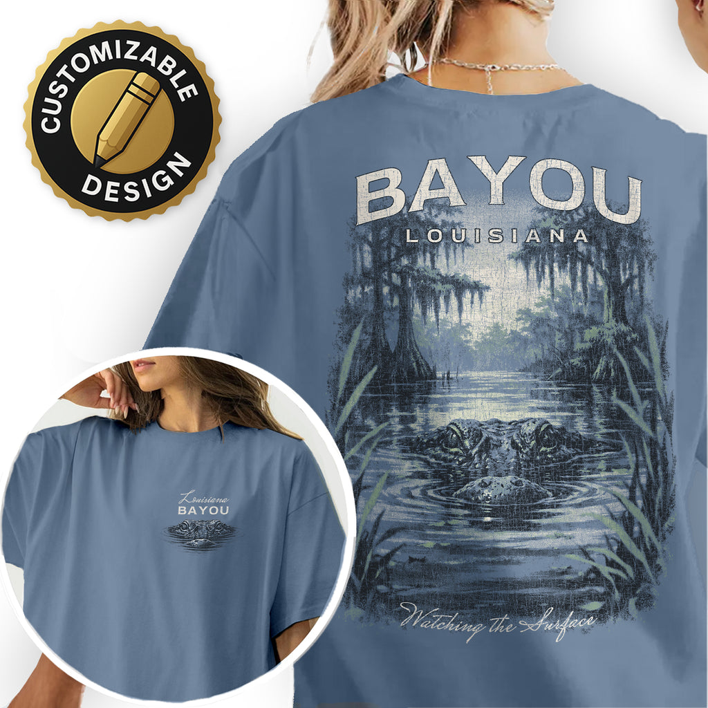 Louisiana Bayou Alligator Shirt, Swamp Nature Graphic Tee, Cajun Travel Souvenir T-Shirt, Bayou Gator Vintage Shirt