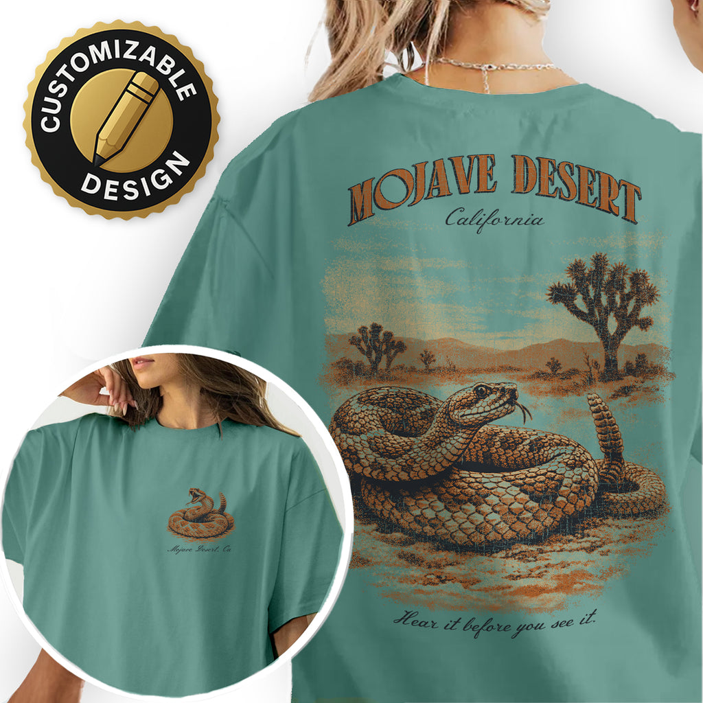 Mojave Desert California T-Shirt Vintage Rattlesnake Tee | Southwest Travel Souvenir Shirt | Desert Wildlife Graphic
