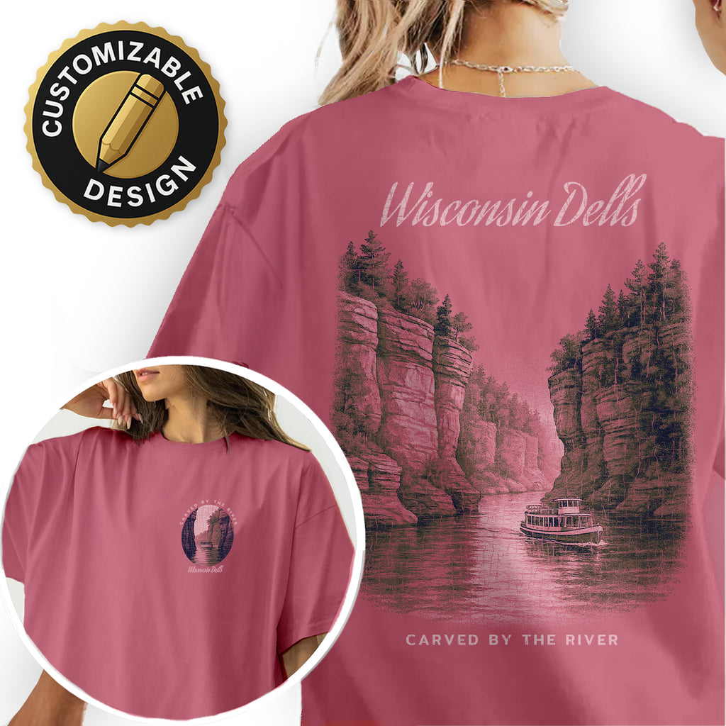 Wisconsin Dells T-Shirt Vintage River Canyon Tee | Wisconsin Travel Souvenir Shirt | Midwest Nature Graphic Carved by the River