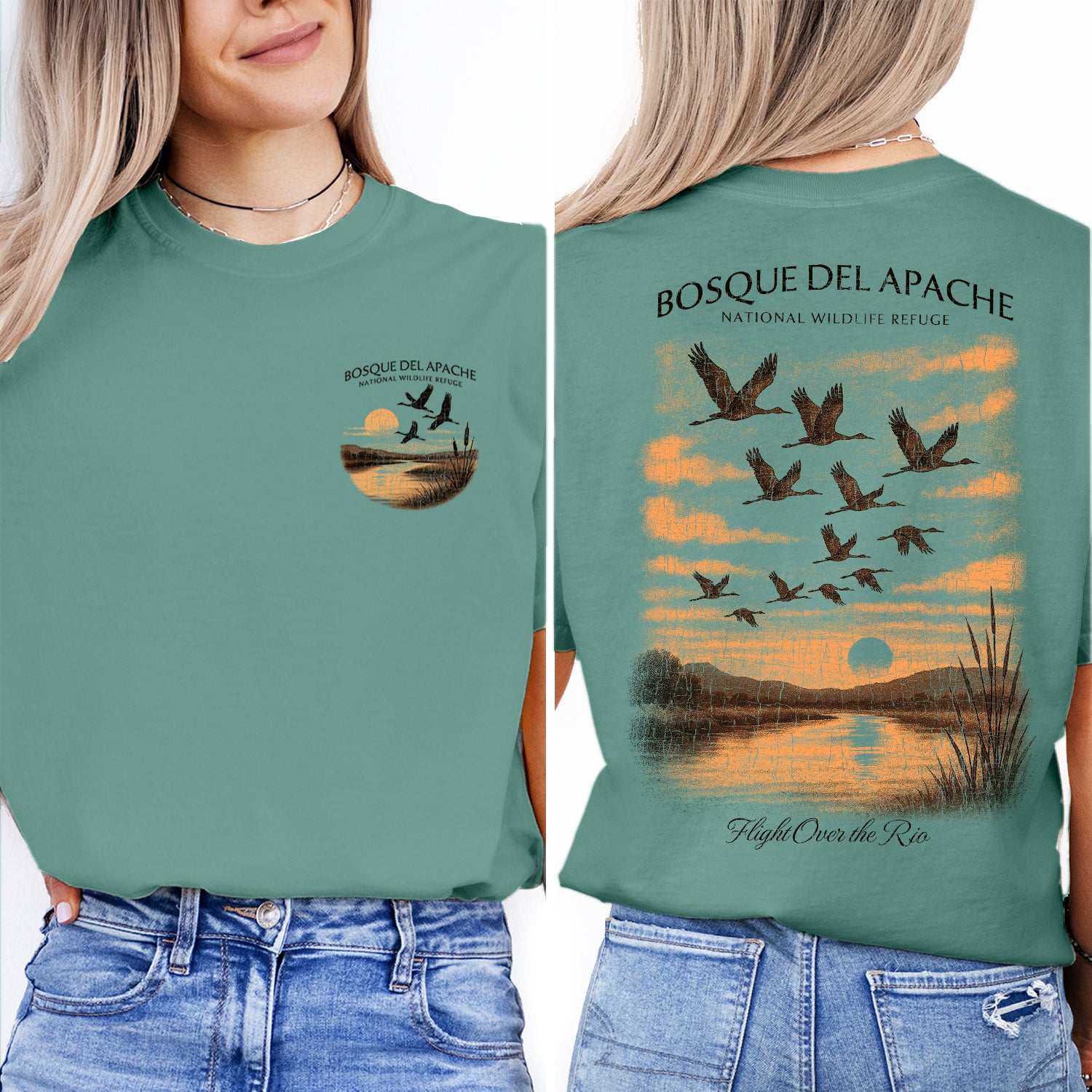 Bosque del Apache T-Shirt Vintage Wildlife Refuge Tee | New Mexico Bird Migration Shirt | Nature Travel Souvenir Graphic