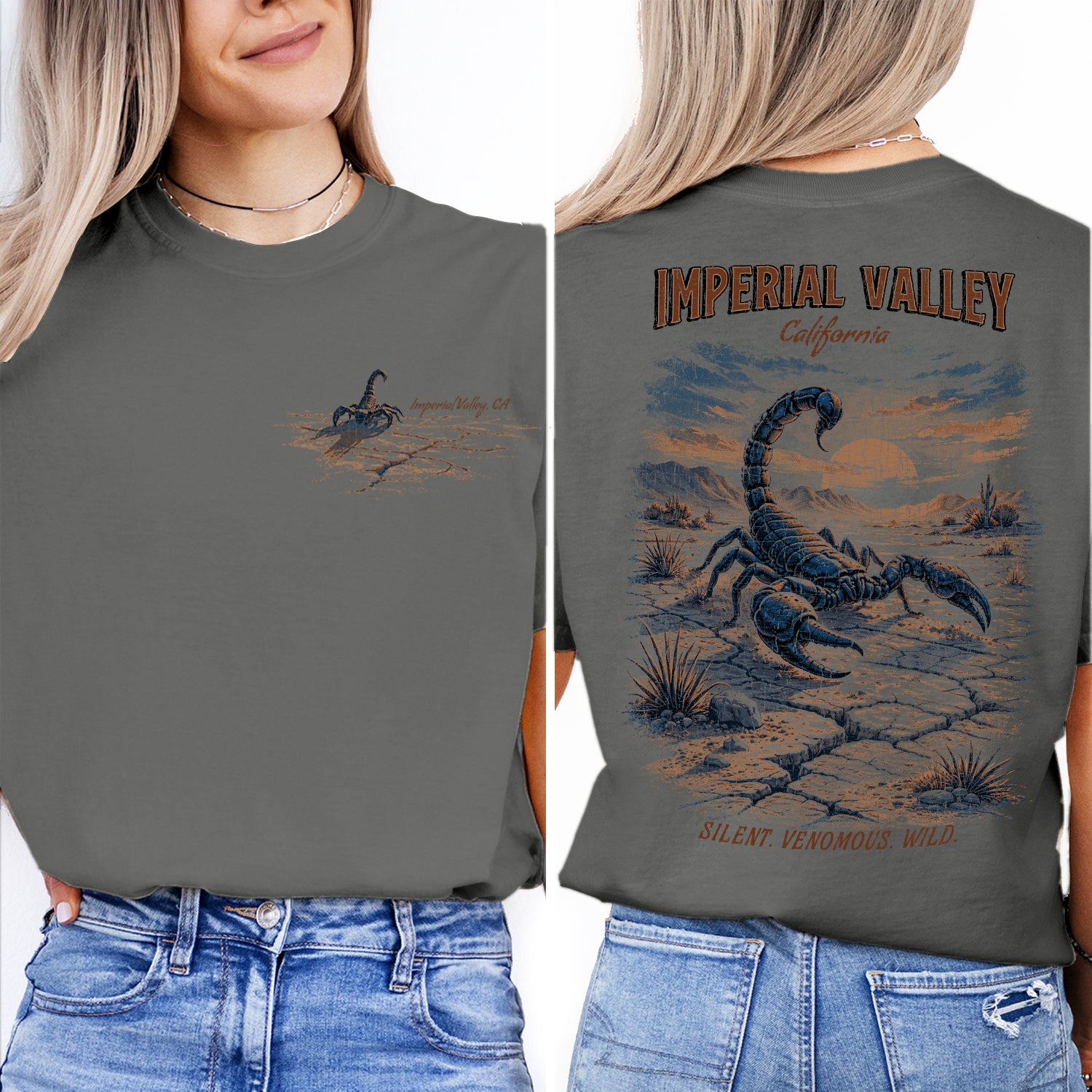 Imperial Valley California T-Shirt Vintage Desert Scorpion Tee | Southwest Travel Souvenir Shirt | Wild Western Graphic