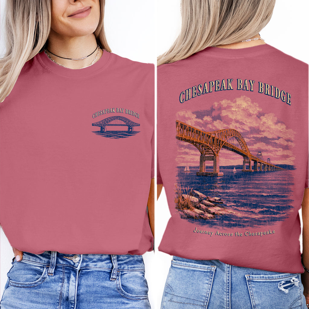 Chesapeake Bay Bridge Shirt, Maryland Coastal Tee, Bridge Graphic T-Shirt, Vintage Travel Tee, Chesapeake Bay Gift