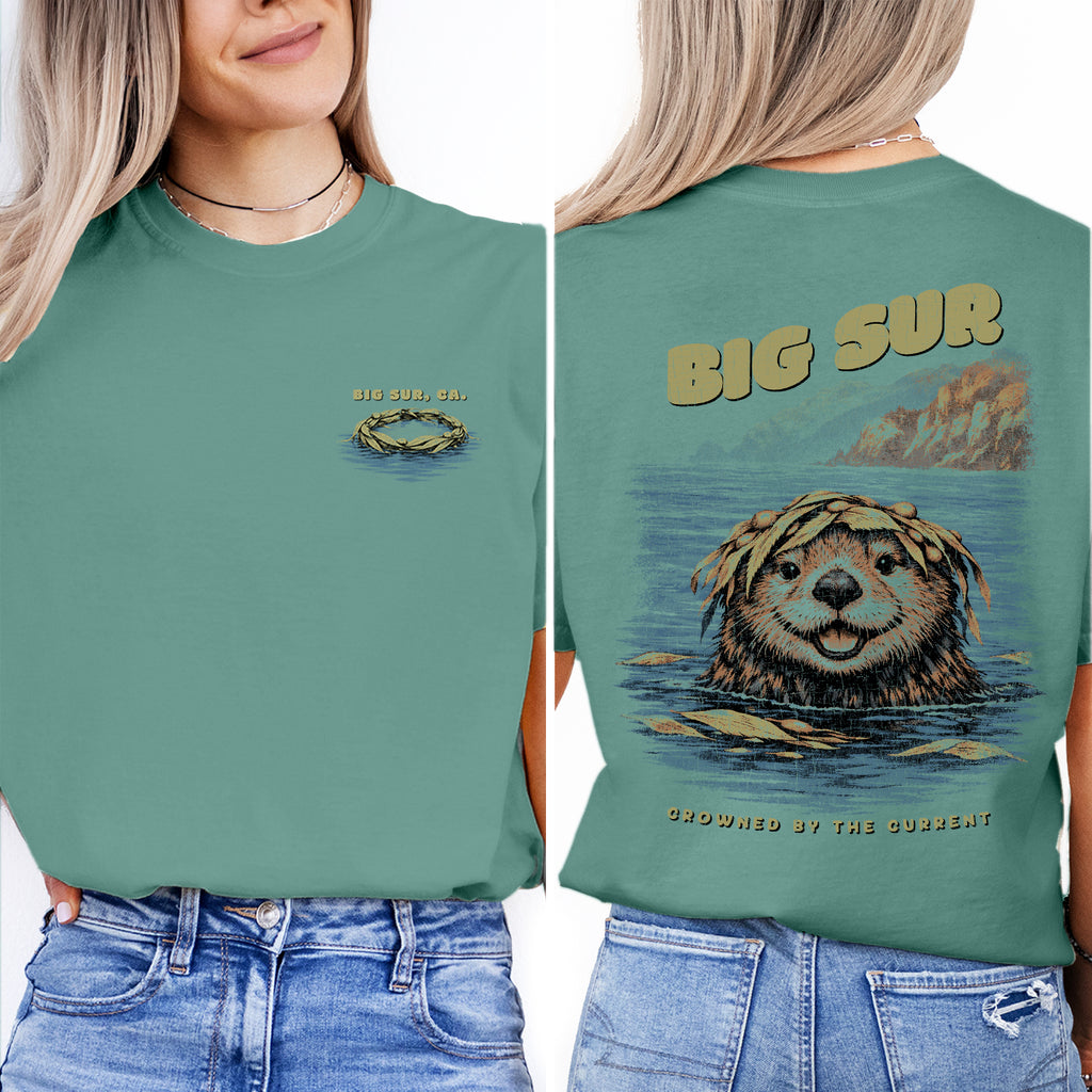 Big Sur California Sea Otter Shirt, Vintage Coastal Graphic Tee, Cute Otter Beach T-Shirt, Nature Lover Gift