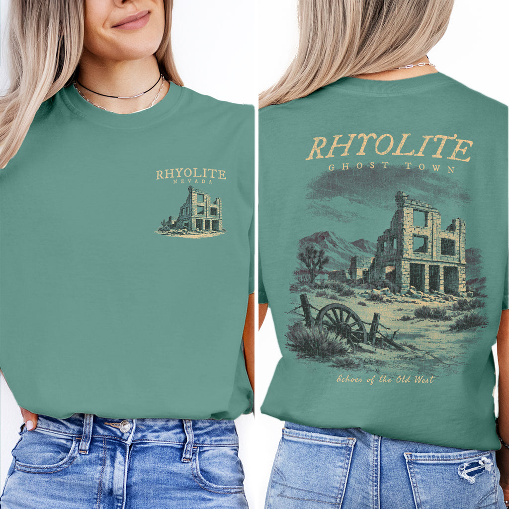 Rhyolite Nevada Ghost Town T-Shirt, Vintage Old West Desert Shirt, Rhyolite Ruins Graphic Tee, Nevada Travel Souvenir Tee