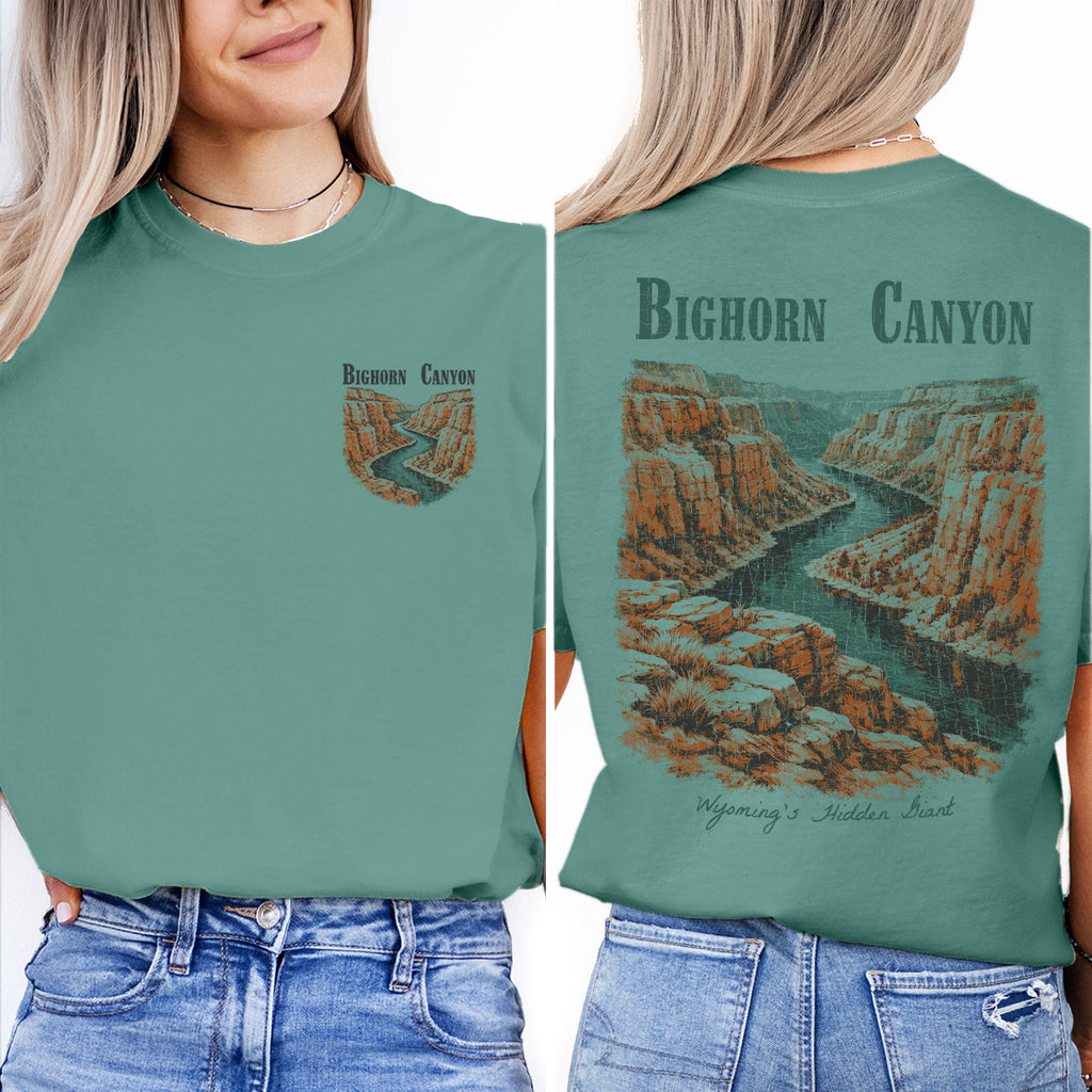 Bighorn Canyon Wyoming Shirt, Vintage Canyon River Tee, Nature Landscape Graphic, Travel Souvenir Hiking Outdoor T-Shirt