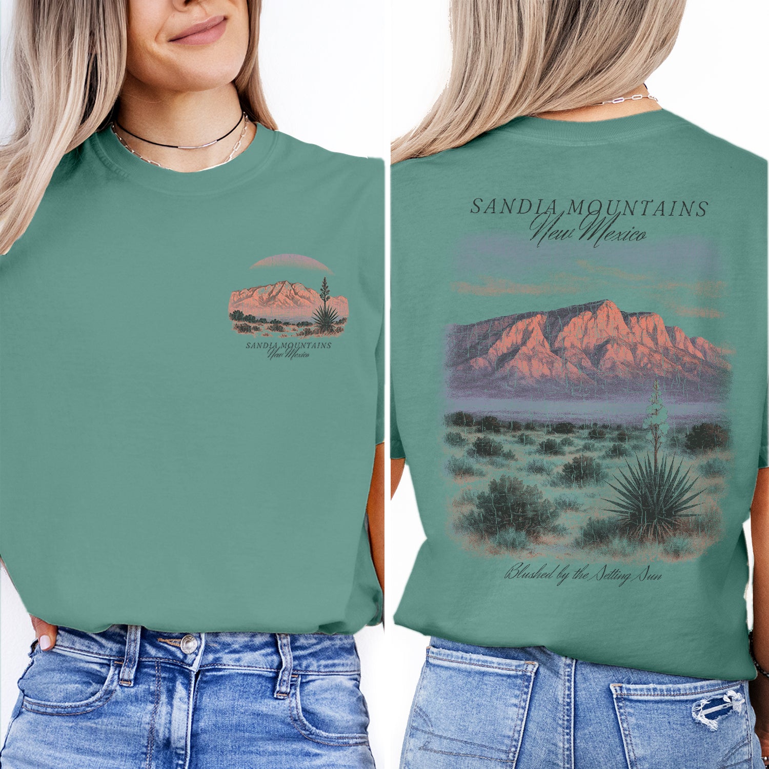 Sandia Mountains New Mexico T-Shirt Vintage Desert Sunset Tee | Albuquerque Travel Souvenir Shirt | Southwest Nature Graphic