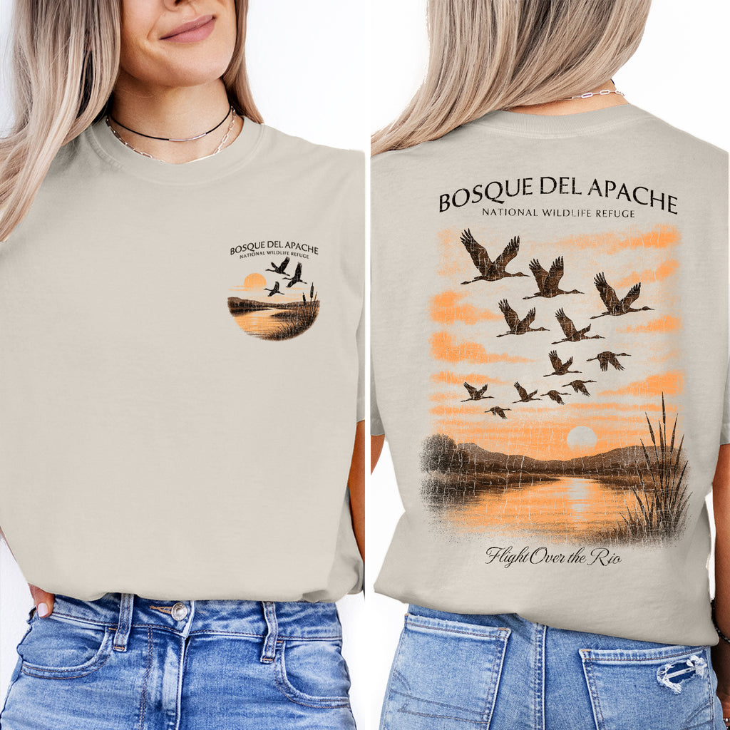 Bosque del Apache T-Shirt Vintage Wildlife Refuge Tee | New Mexico Bird Migration Shirt | Nature Travel Souvenir Graphic