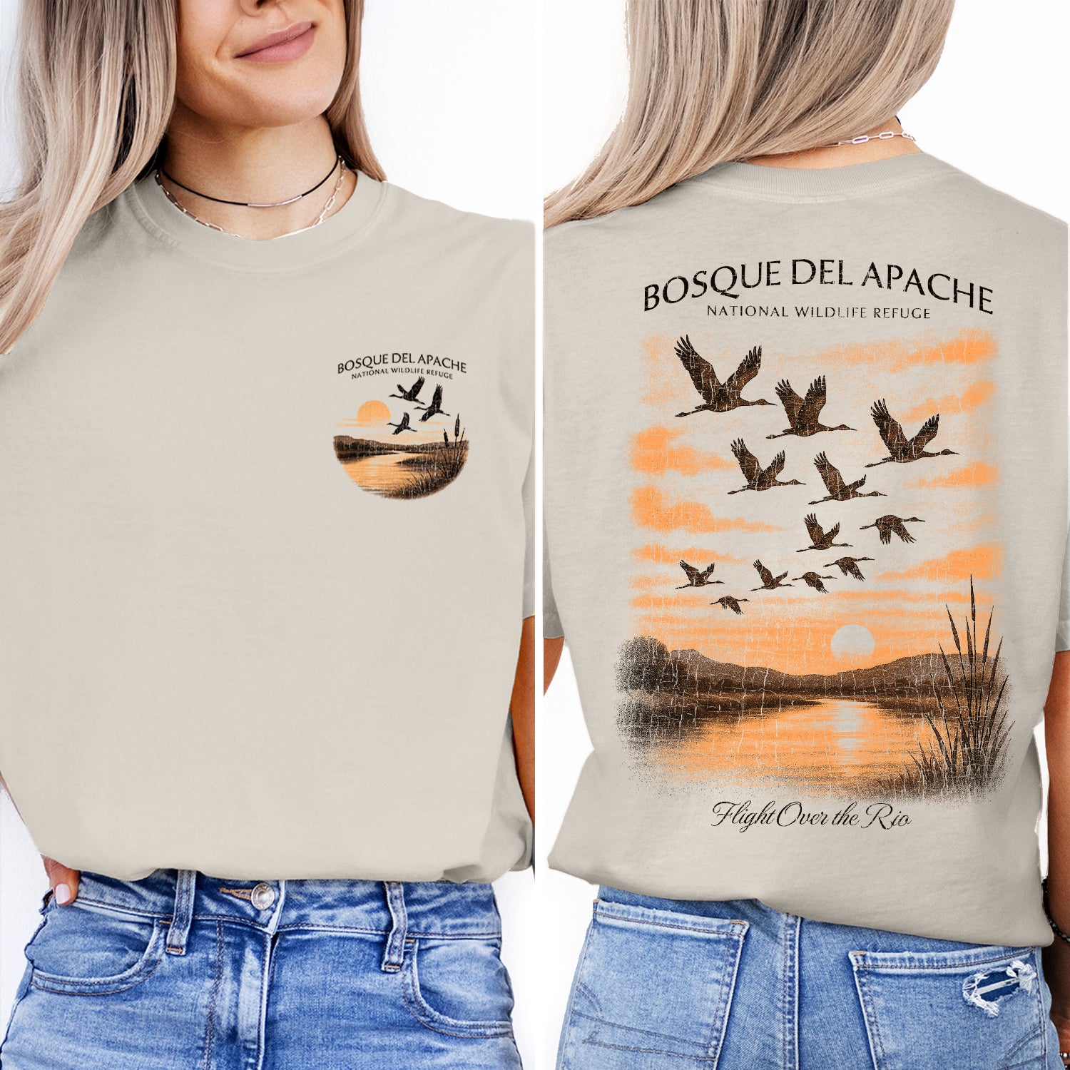 Bosque del Apache T-Shirt Vintage Wildlife Refuge Tee | New Mexico Bird Migration Shirt | Nature Travel Souvenir Graphic