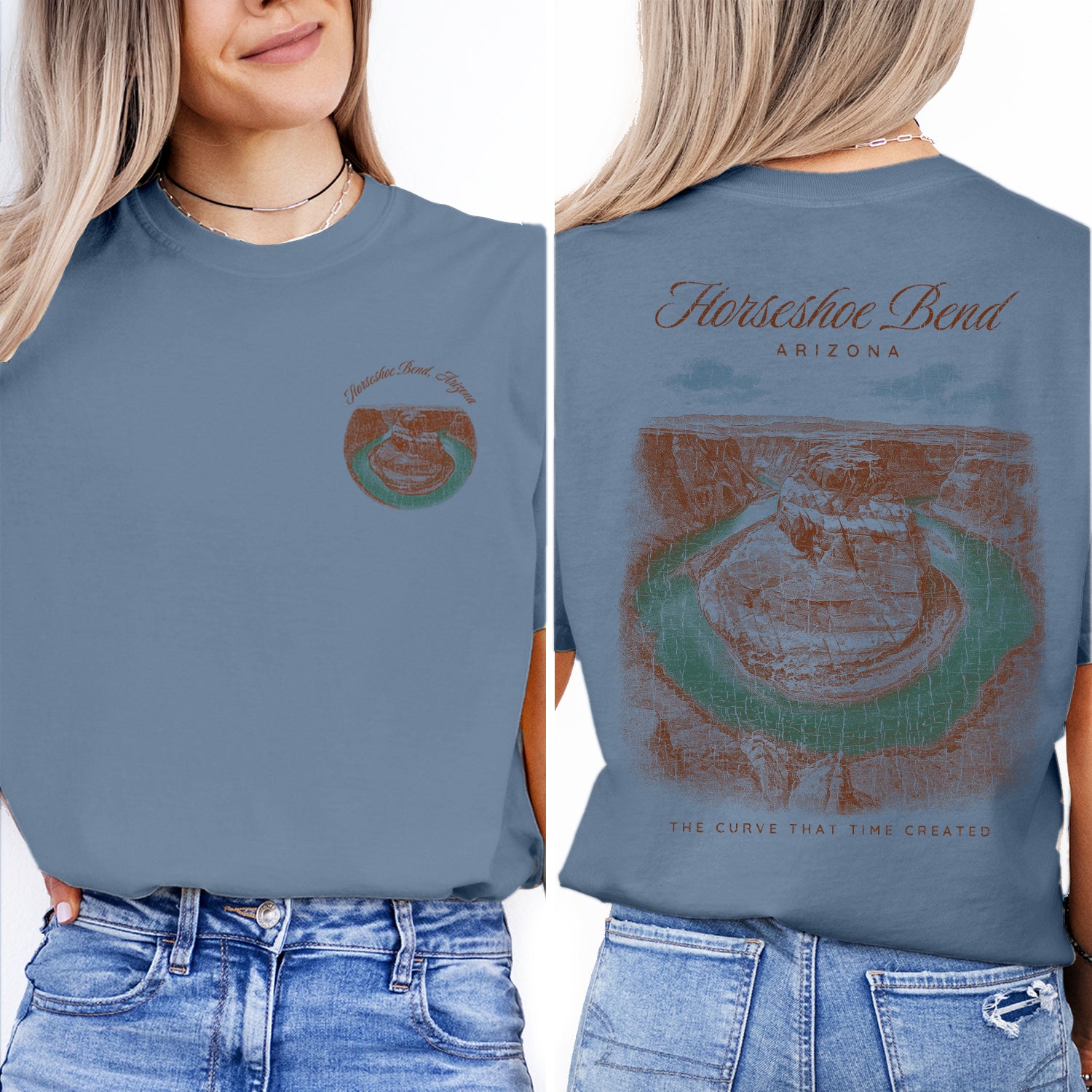 Horseshoe Bend Arizona T-Shirt Vintage Canyon River Tee | Arizona Travel Souvenir Shirt | Desert Landscape Graphic