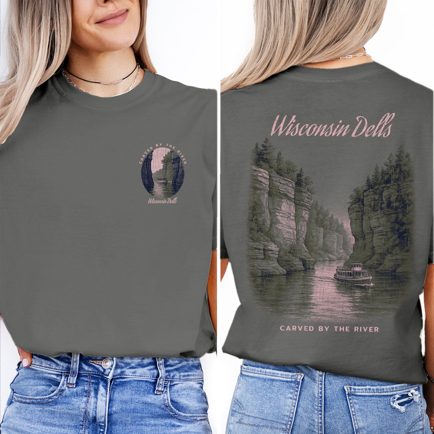 Wisconsin Dells T-Shirt Vintage River Canyon Tee | Wisconsin Travel Souvenir Shirt | Midwest Nature Graphic Carved by the River