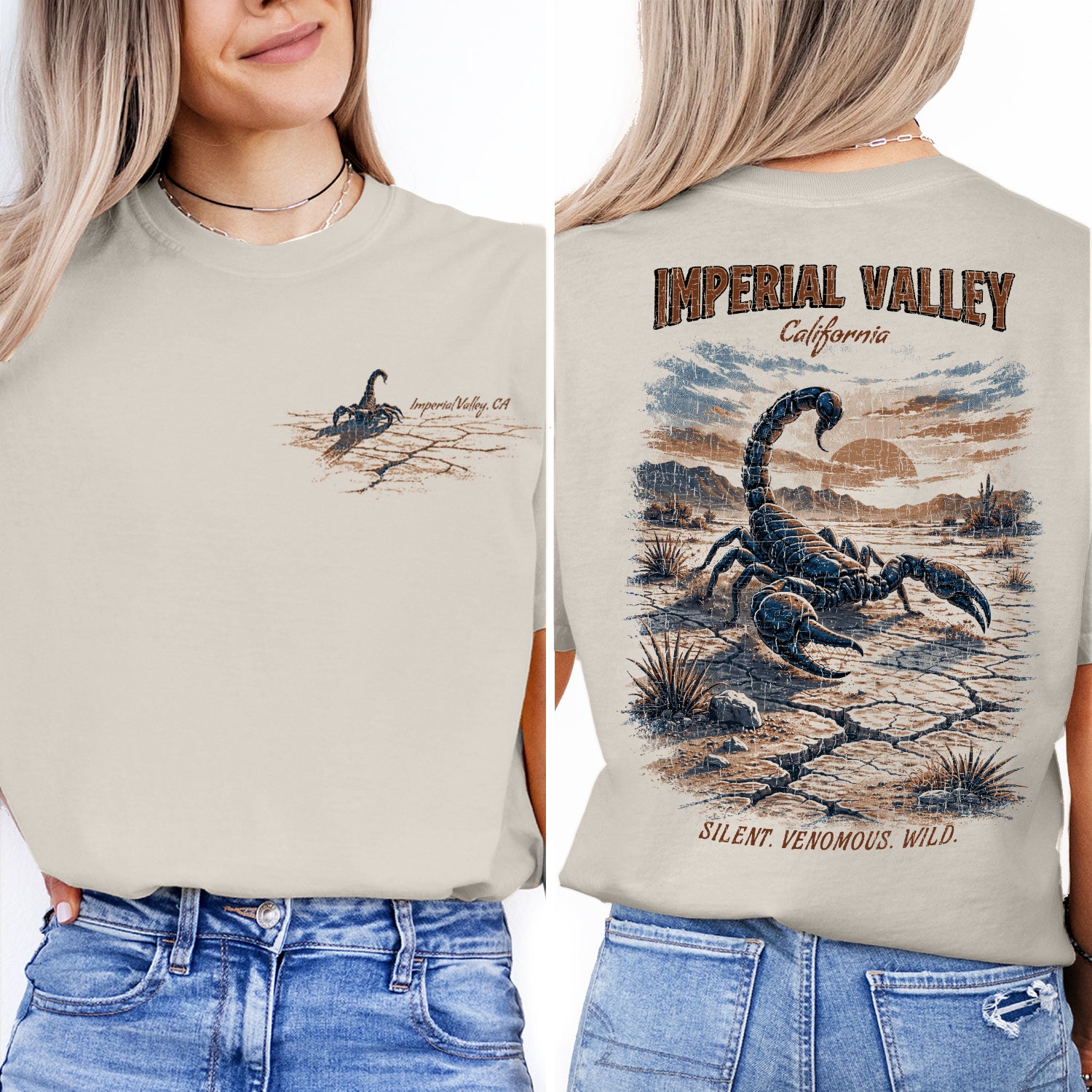 Imperial Valley California T-Shirt Vintage Desert Scorpion Tee | Southwest Travel Souvenir Shirt | Wild Western Graphic