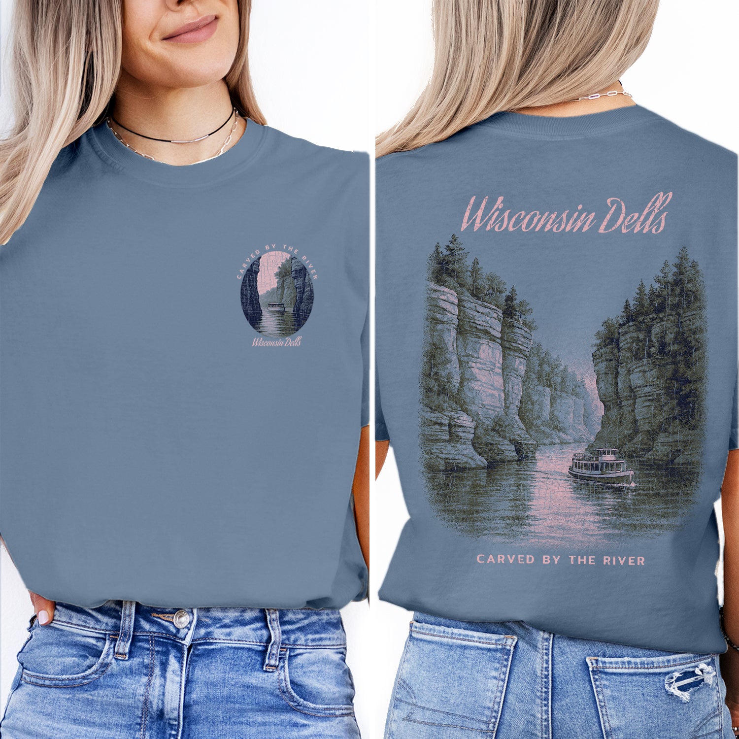 Wisconsin Dells T-Shirt Vintage River Canyon Tee | Wisconsin Travel Souvenir Shirt | Midwest Nature Graphic Carved by the River