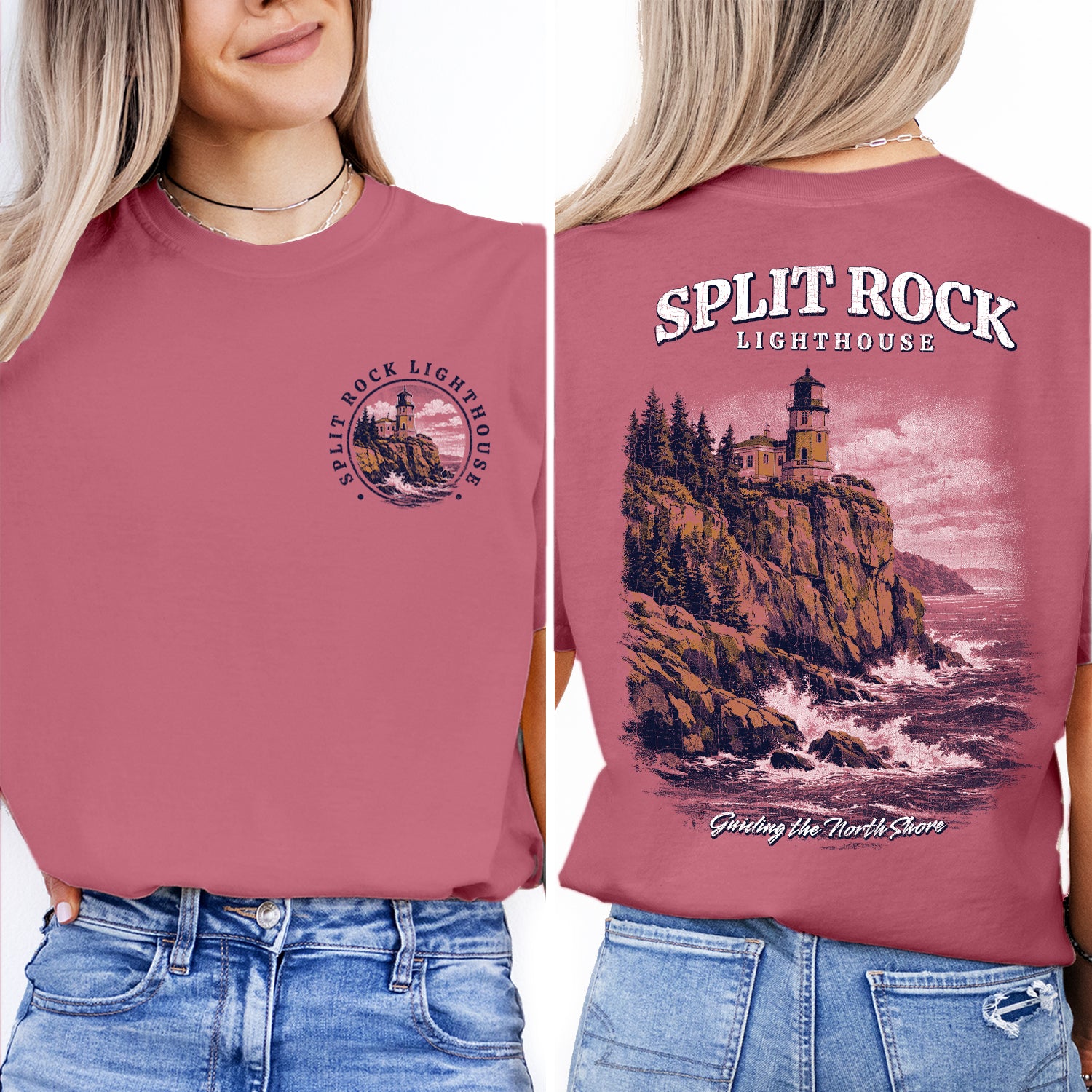 Split Rock Lighthouse Minnesota T-Shirt, North Shore Lake Superior Tee, Coastal Cliff Lighthouse Shirt, Vintage Travel Graphic