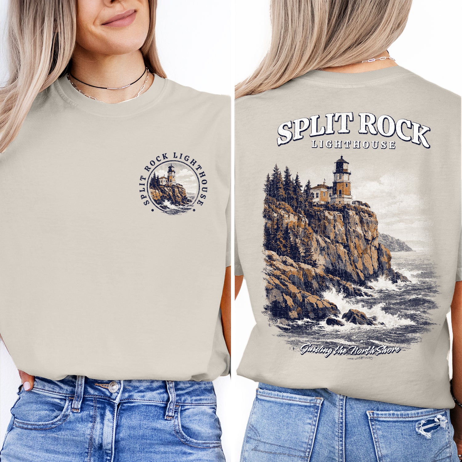 Split Rock Lighthouse Minnesota T-Shirt, North Shore Lake Superior Tee, Coastal Cliff Lighthouse Shirt, Vintage Travel Graphic
